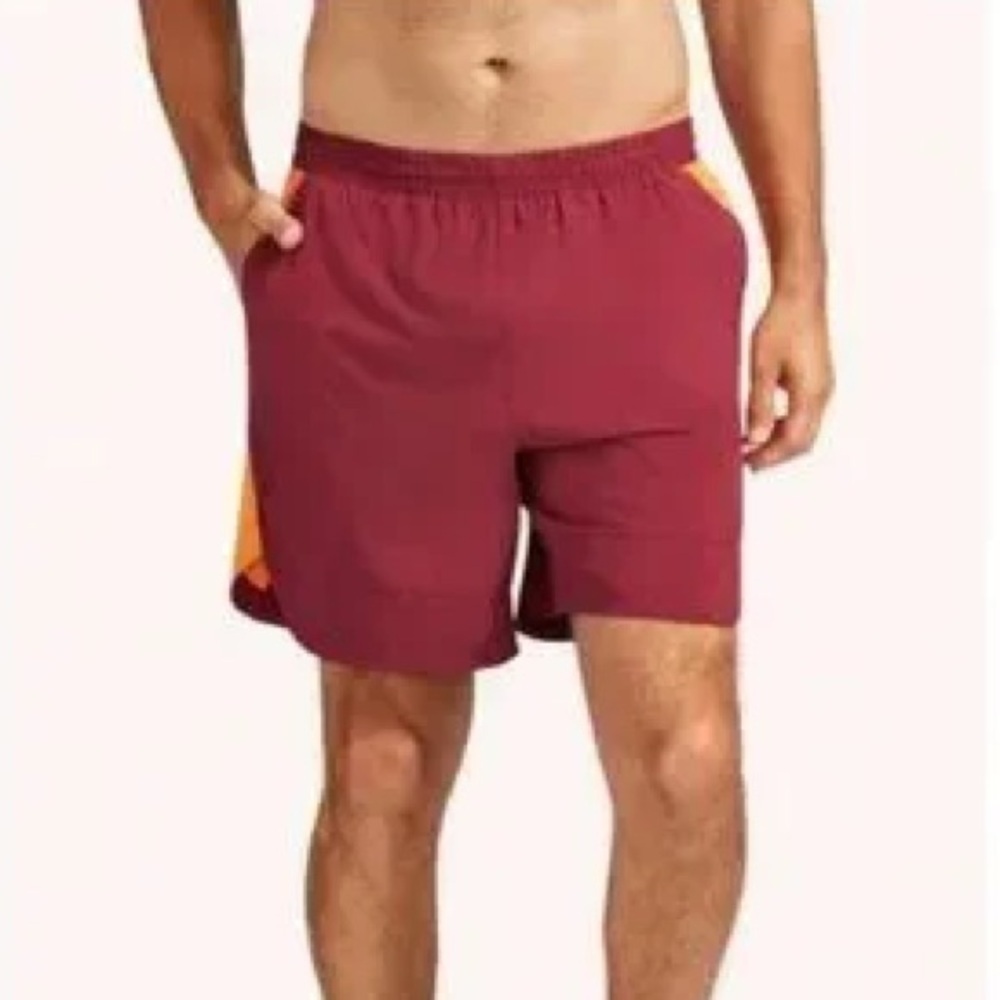 Peloton Men’s M Session 7” Velocity Maroon / Orange Shorts Workout Bike